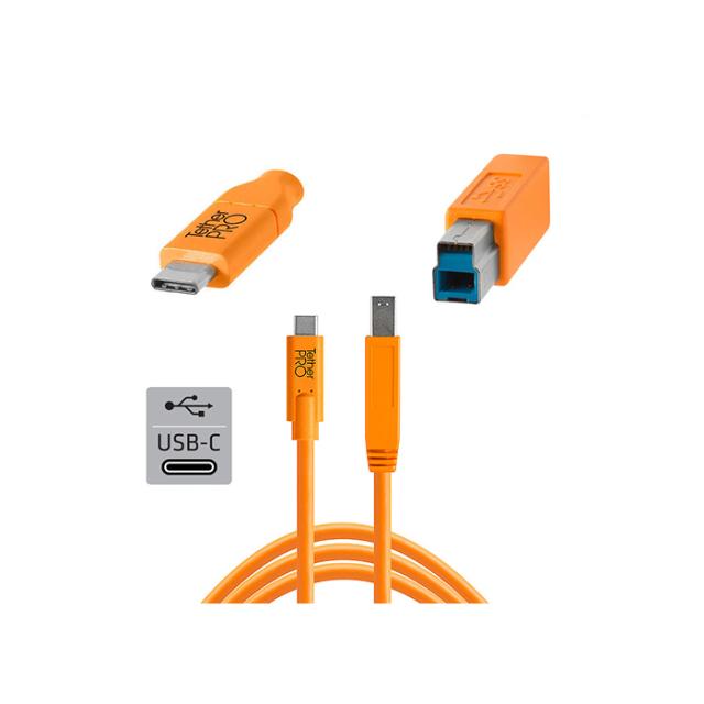 TETHER TOOLS USB-C TO MALE B 4.6M ORANGE