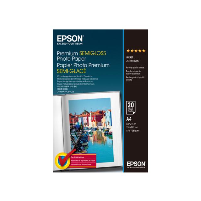 EPSON PREMIUM SEMIGLOSS PHOTO PAPER A4 20 SHE 251G