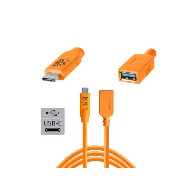 TETHER TOOLS USB-C TO USB FEMALE ADAPT 4.6M ORANGE