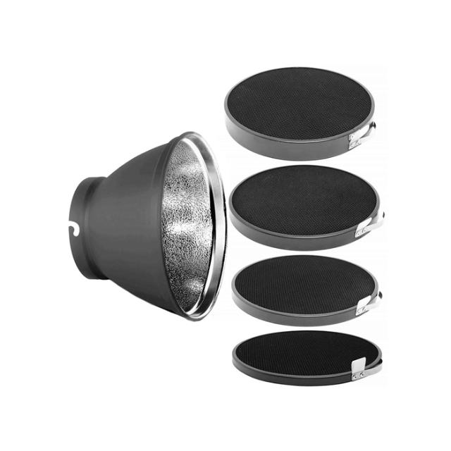 ELINCHROM 26051 REFLECTOR + 4 ROUND GRID SET 21