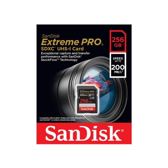SANDISK SD 256 GB EXTREME PRO 200MB/S V30